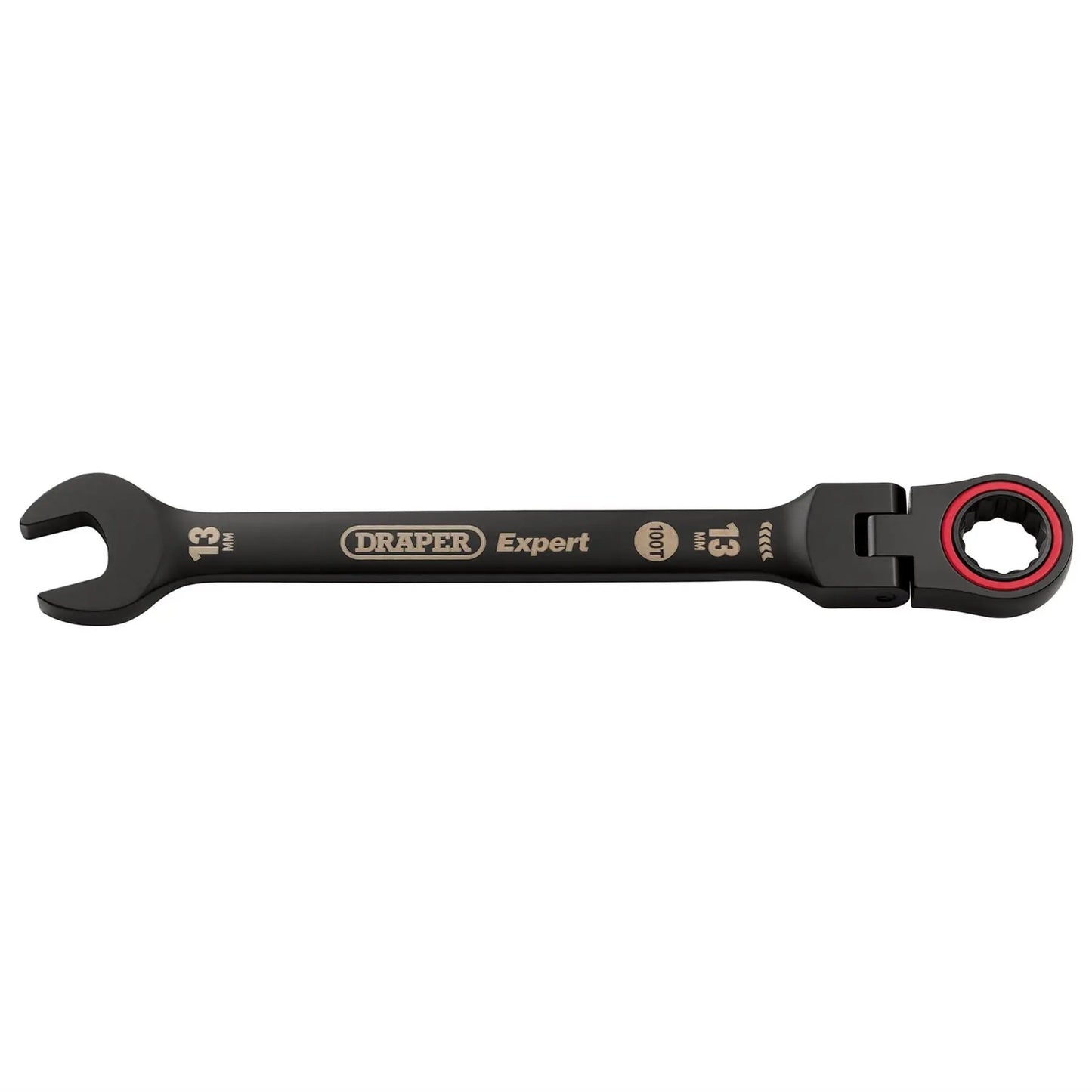 Draper 03919 Expert HI-TORQ® Metric Flexible Head Ratchet Combination Spanner 13mm Black Draper