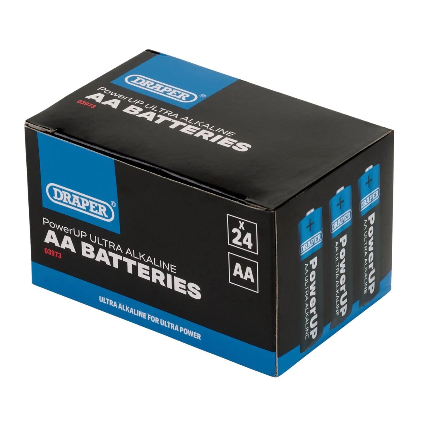 Draper 03973 PowerUP Ultra Alkaline AA Batteries Pack of 24 Draper