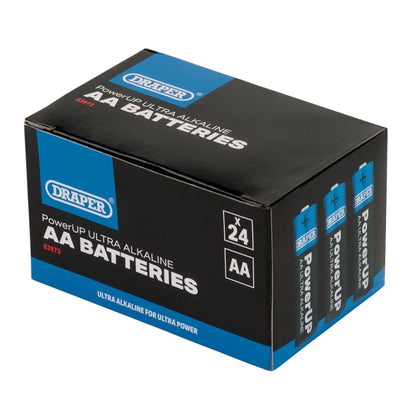Draper 03973 PowerUP Ultra Alkaline AA Batteries Pack of 24 Draper