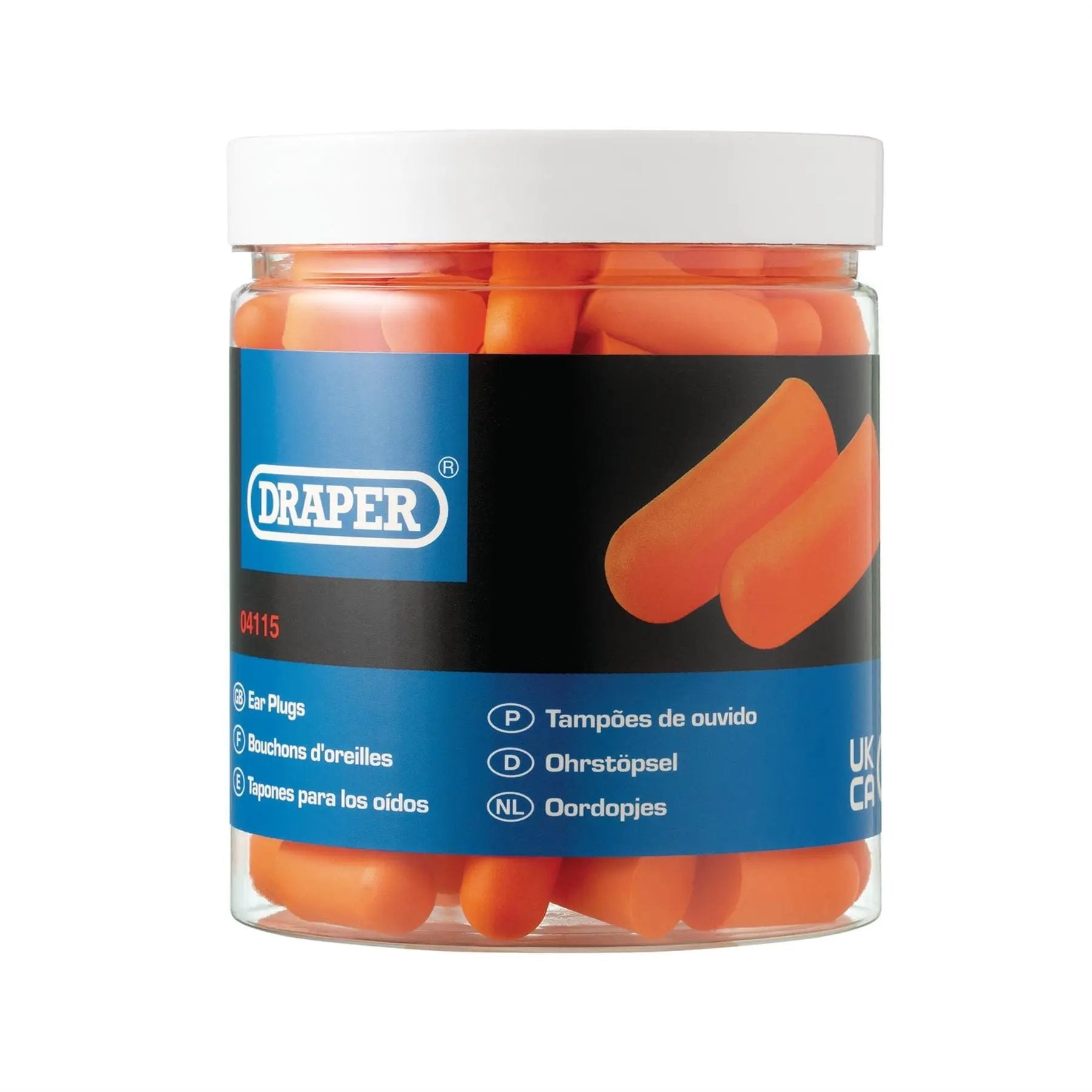 Draper 04115 Disposable Ear Plugs Jar of 50 Pairs Draper