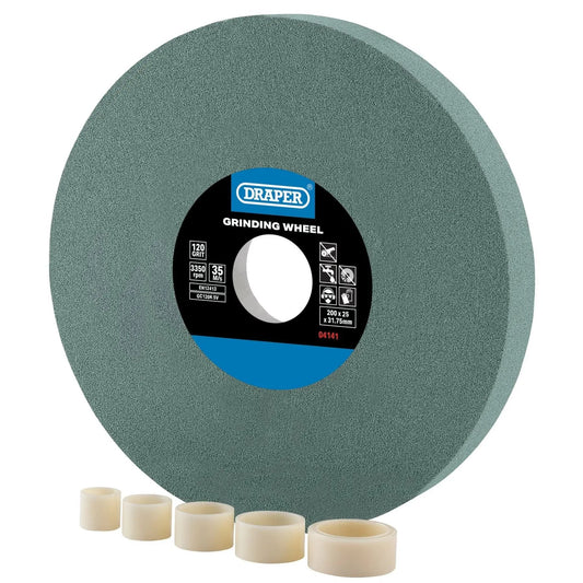 Draper 04141 Silicon Carbide Bench Grinding Wheel 200 x 25mm 120G Draper