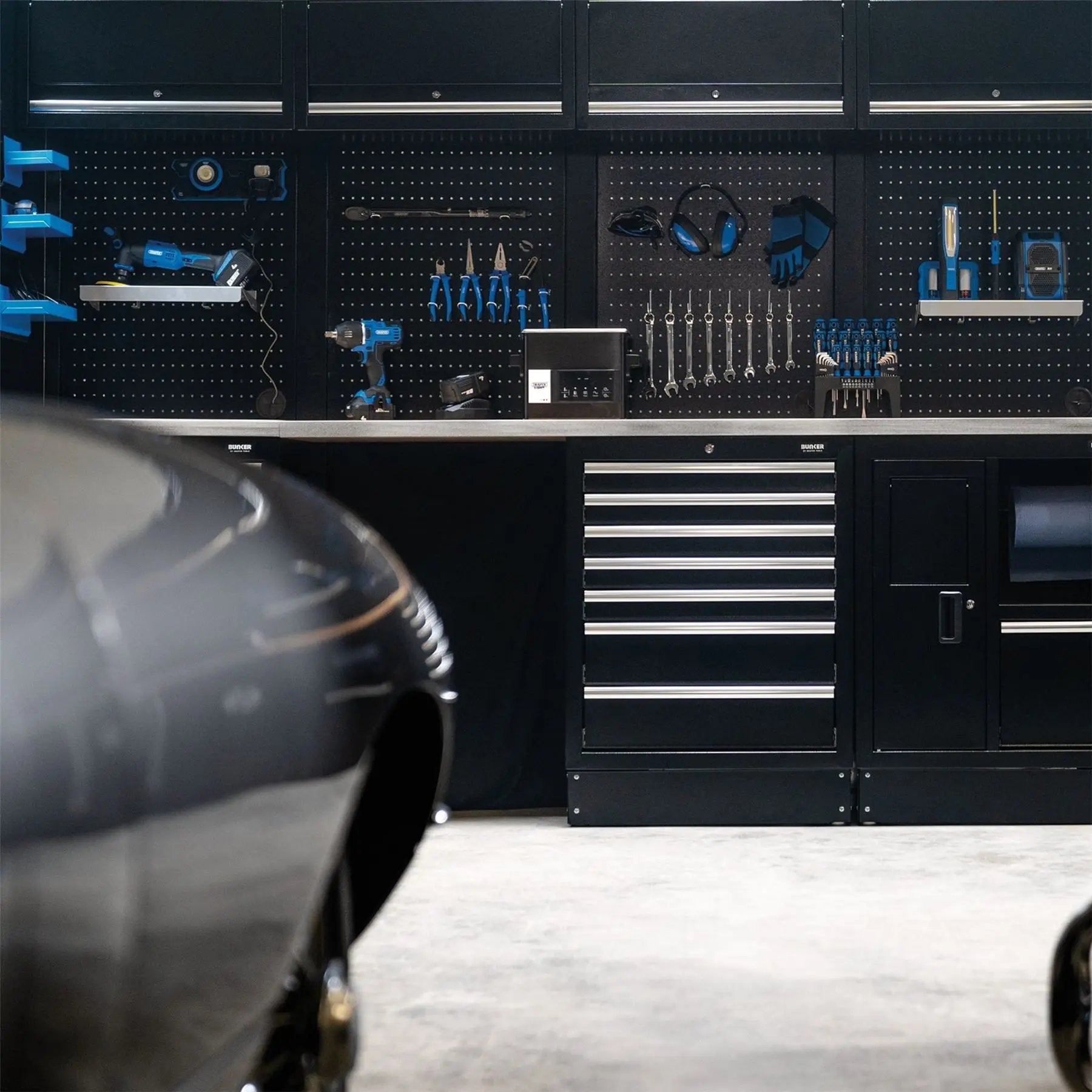 Draper 04391 BUNKER® 25 Piece Modular Storage Combo with Sink and Stainless Steel Worktop 4915mm Draper