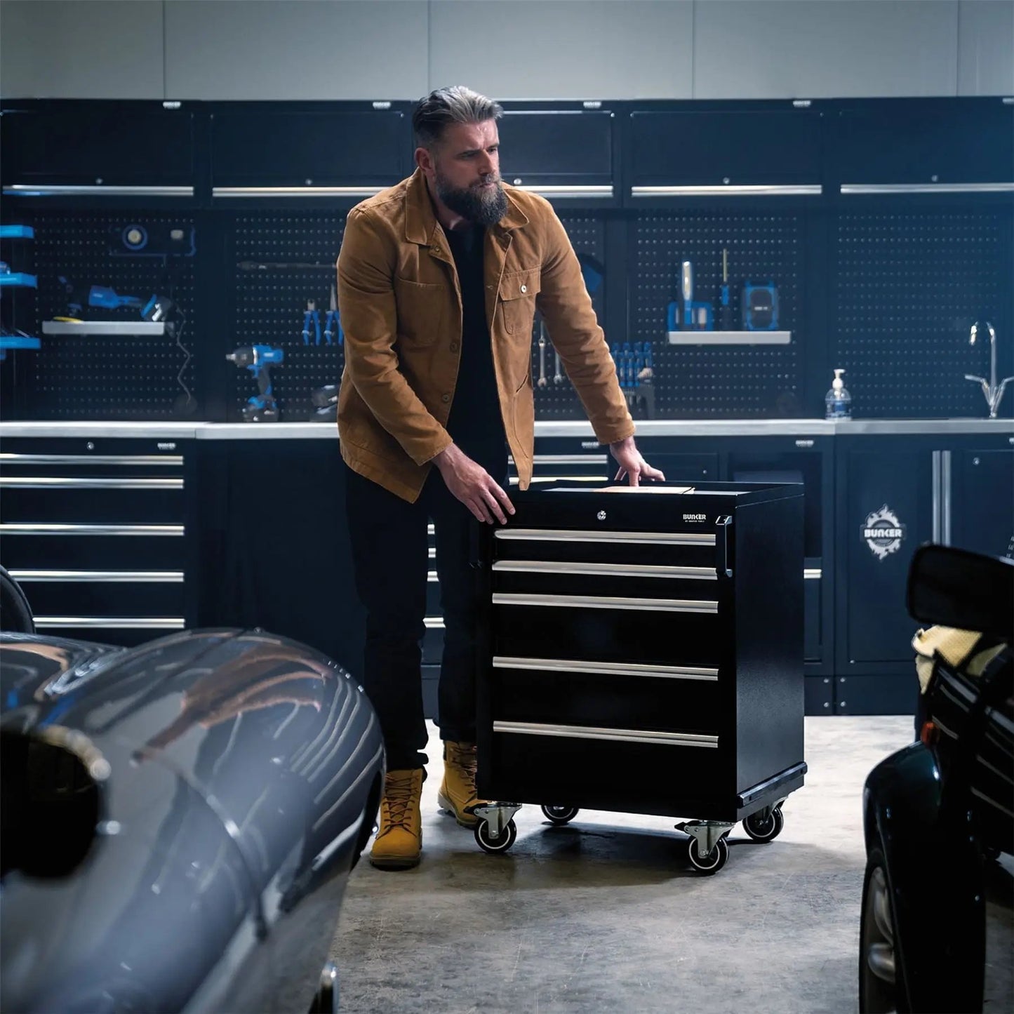 Draper 04391 BUNKER® 25 Piece Modular Storage Combo with Sink and Stainless Steel Worktop 4915mm Draper