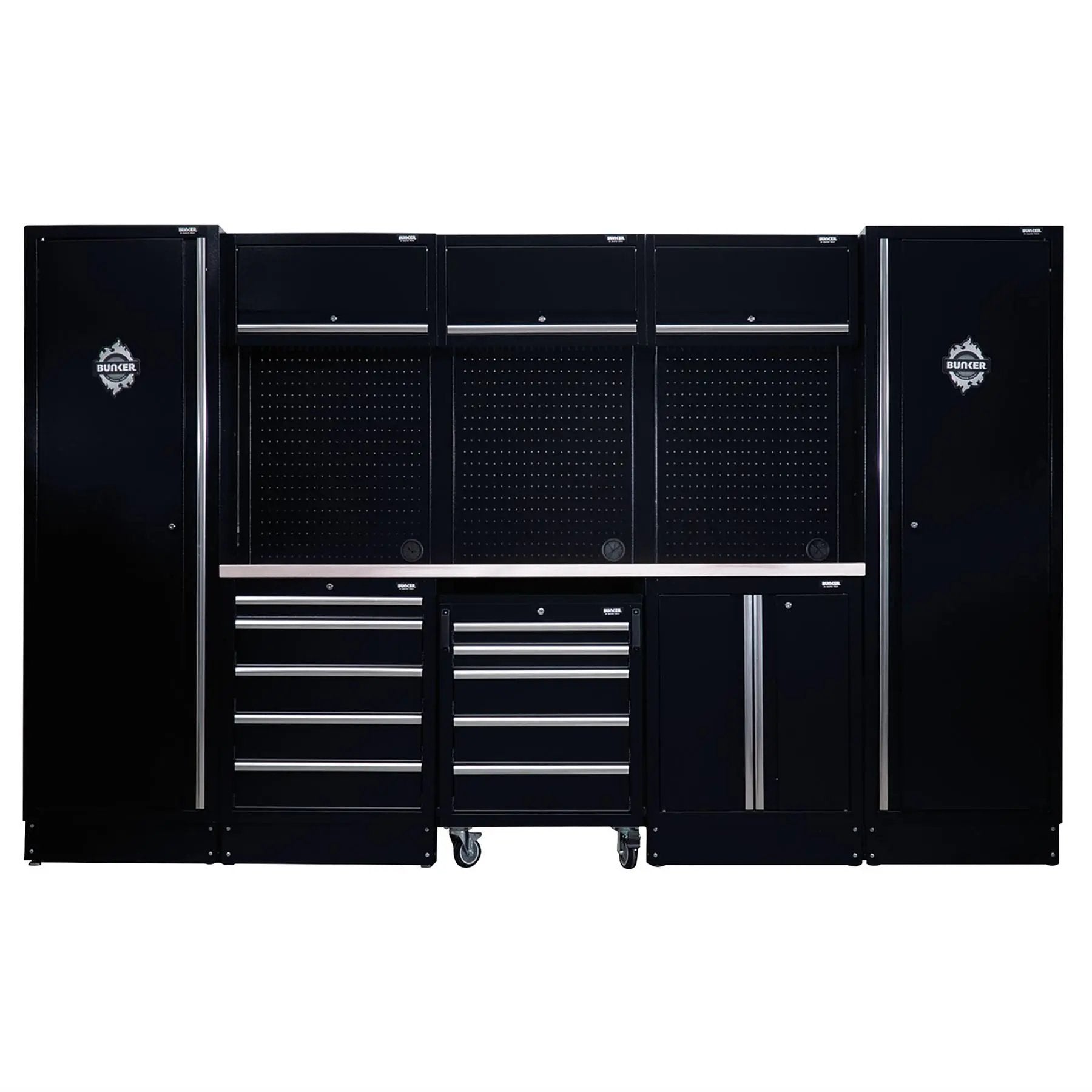Draper 04402 BUNKER® 16 Piece Modular Storage Combo with Stainless Steel Worktop 3240mm Draper