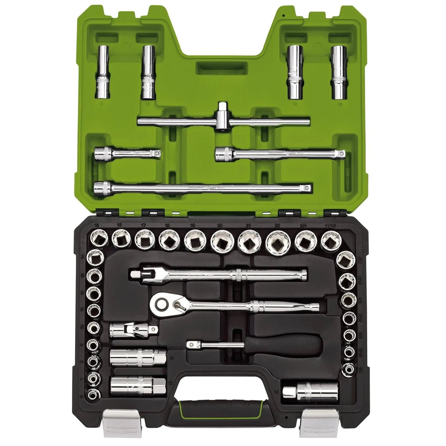 Draper 04464 Expert MM/AF Combined Socket Set 3/8" Sq. Dr. Green 41 Piece Draper