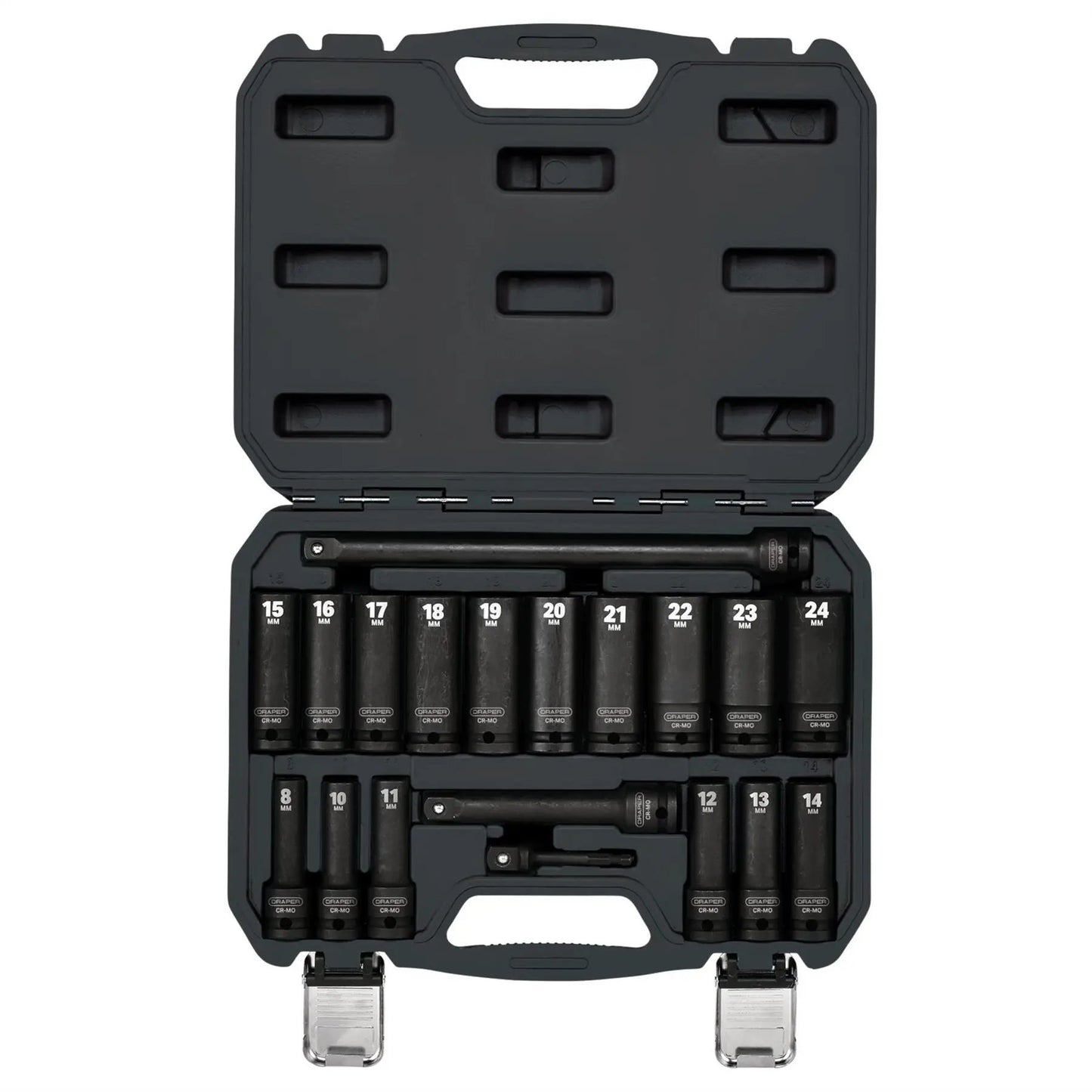 Draper 04577 HI-TORQ® Metric Deep Impact Socket Set 1/2" Sq. Dr. 19 Piece Draper