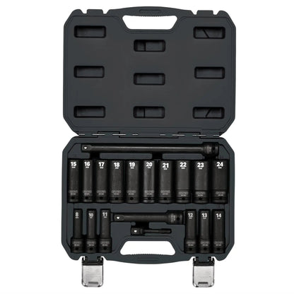 Draper 04577 HI-TORQ® Metric Deep Impact Socket Set 1/2" Sq. Dr. 19 Piece Draper