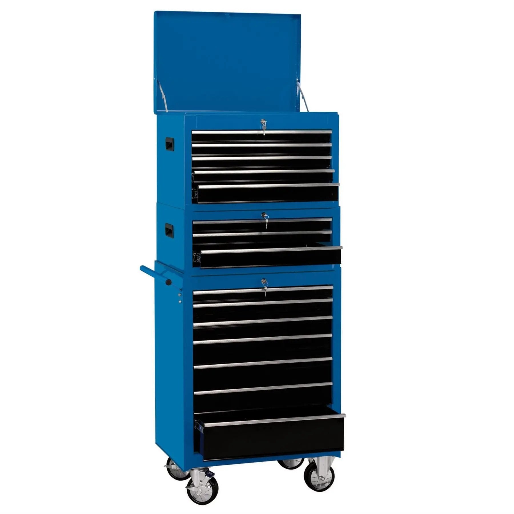 Draper 04593 Combination Roller Cabinet and Tool Chest 15 Drawer 26" Blue Draper