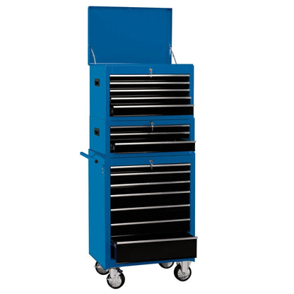 Draper 04593 Combination Roller Cabinet and Tool Chest 15 Drawer 26" Blue Draper