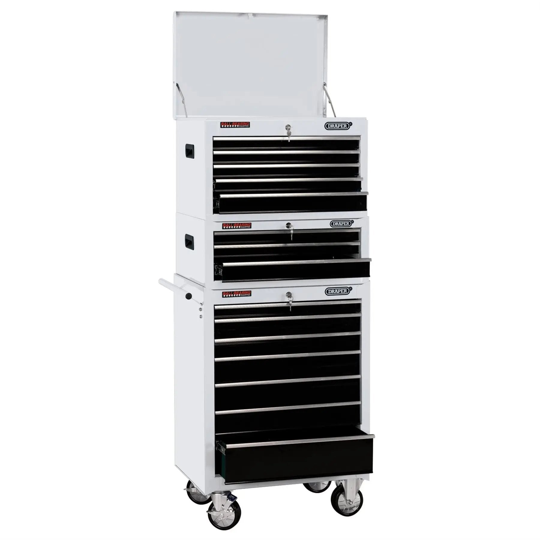 Draper 04597 Combined Roller Cabinet and Tool Chest 15 Drawer 26" White Draper