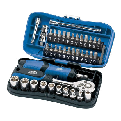 Draper 04713 Expert Socket and Bit Set 1/4" Sq. Dr. 39 Piece Draper