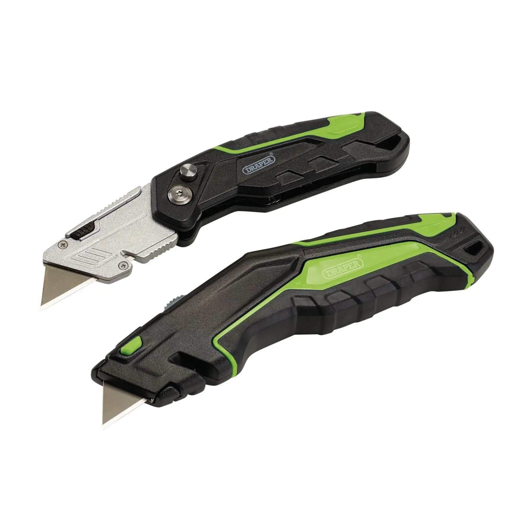 Draper 04773 Retractable & Folding Trimming Knife Set with 10 x SK2 Two Notch Blades Draper