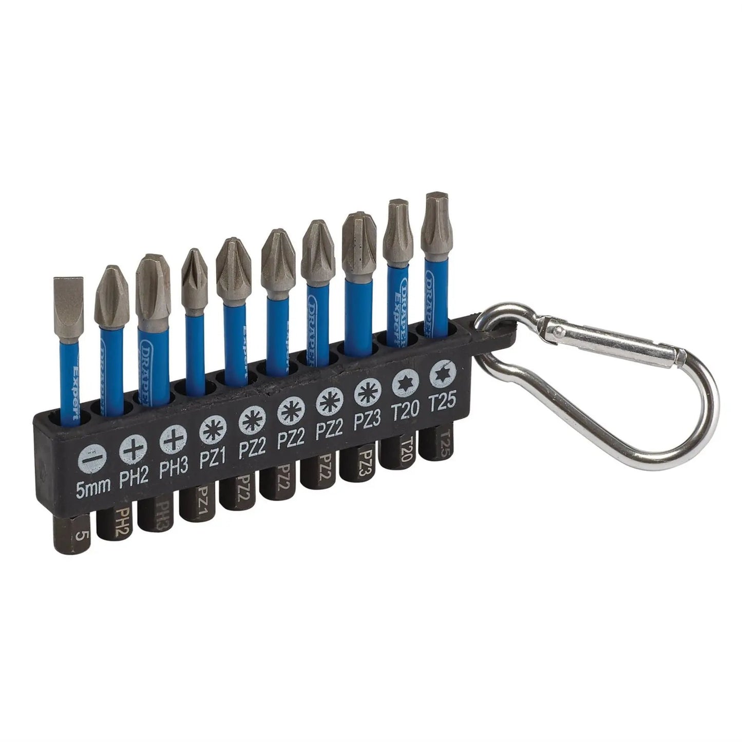Draper 04933 Expert Impact Screwdriver Bit Set 50mm 1/4" Hex 10 Piece Draper