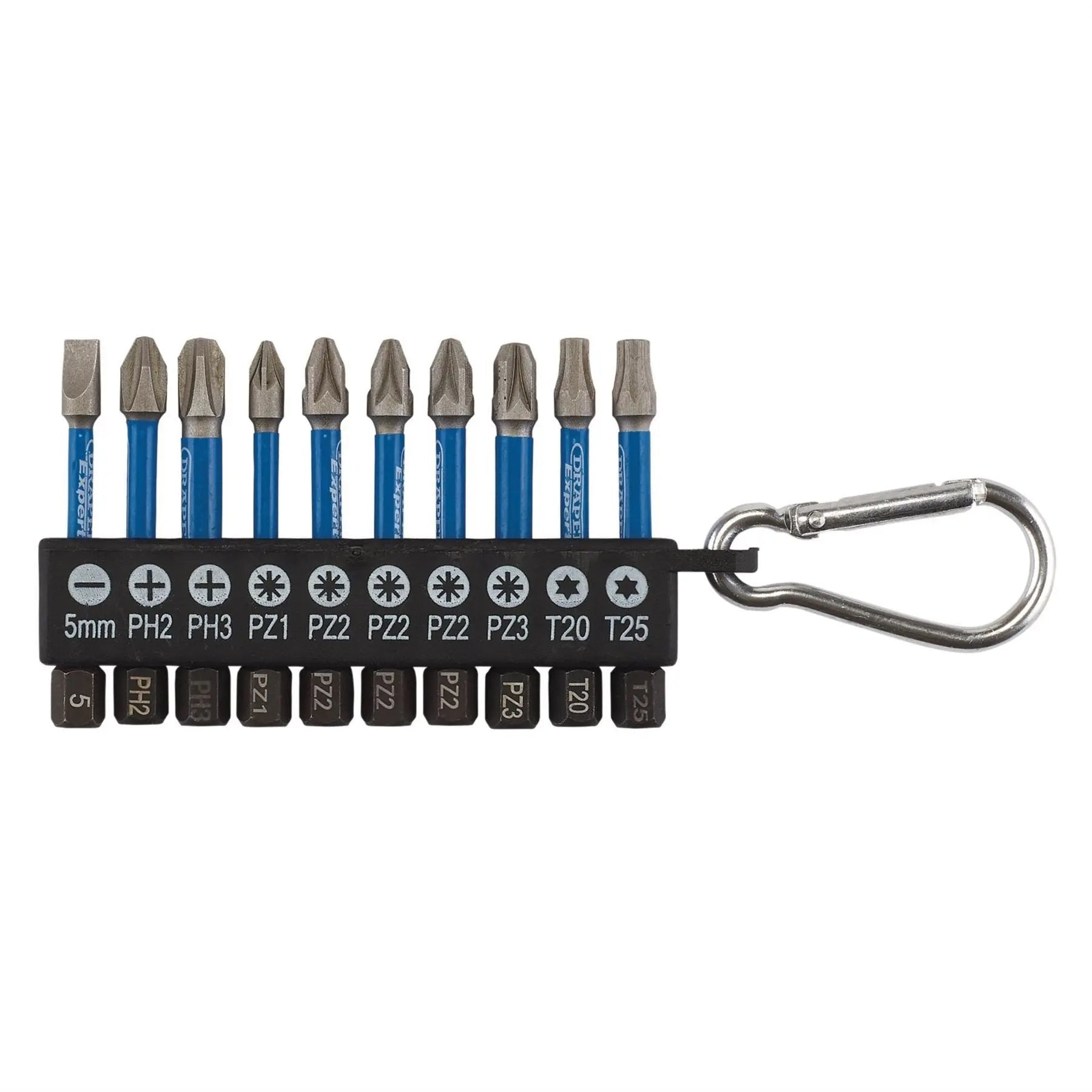 Draper 04933 Expert Impact Screwdriver Bit Set 50mm 1/4" Hex 10 Piece Draper
