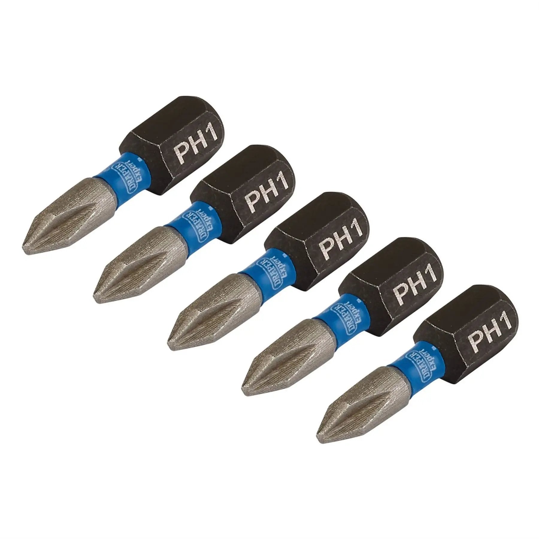 Draper 04934 Expert Cross Slot/PH Type Impact Screwdriver Bits No.1 x 25mm 1/4" Hex Pack of 5 Draper