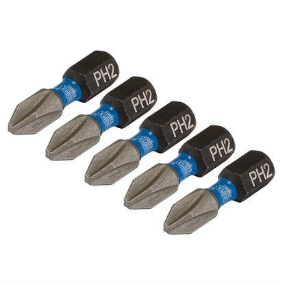Draper 04935 Expert Cross Slot/PH Type Impact Screwdriver Bits No.2 x 25mm 1/4" Hex Pack of 5 Draper