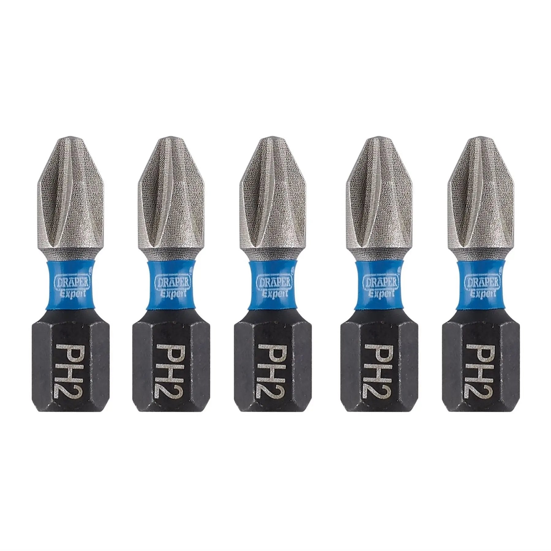 Draper 04935 Expert Cross Slot/PH Type Impact Screwdriver Bits No.2 x 25mm 1/4" Hex Pack of 5 Draper