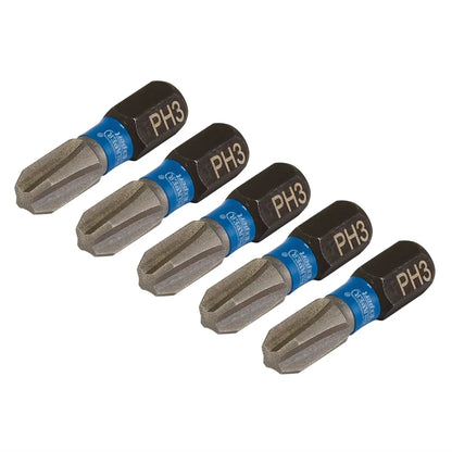 Draper 04936 Expert Cross Slot/PH Type Impact Screwdriver Bits No.3 x 25mm 1/4" Hex Pack of 5 Draper