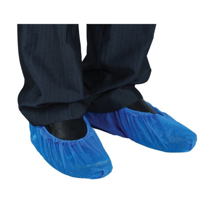 Shield DF01/16 Disposable Overshoes 16" Hand-sealed Polythene Case of 2000 – Blue Shield
