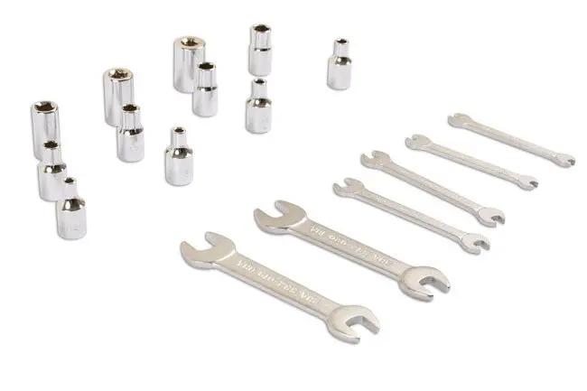 Laser Tools 7132 BA Spanner & Socket Set 1/4"D 17pc Laser Tools