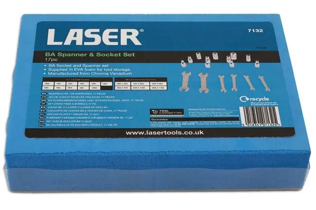 Laser Tools 7132 BA Spanner & Socket Set 1/4"D 17pc Laser Tools
