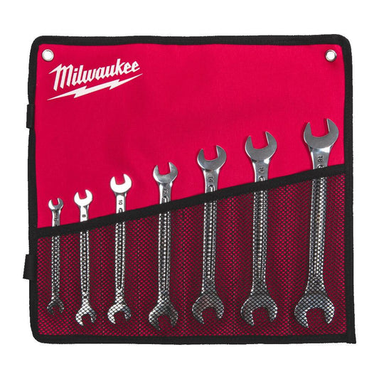 Milwaukee 4932492713 Double Open Ended Spanner Set 7pc With Pouch Milwaukee