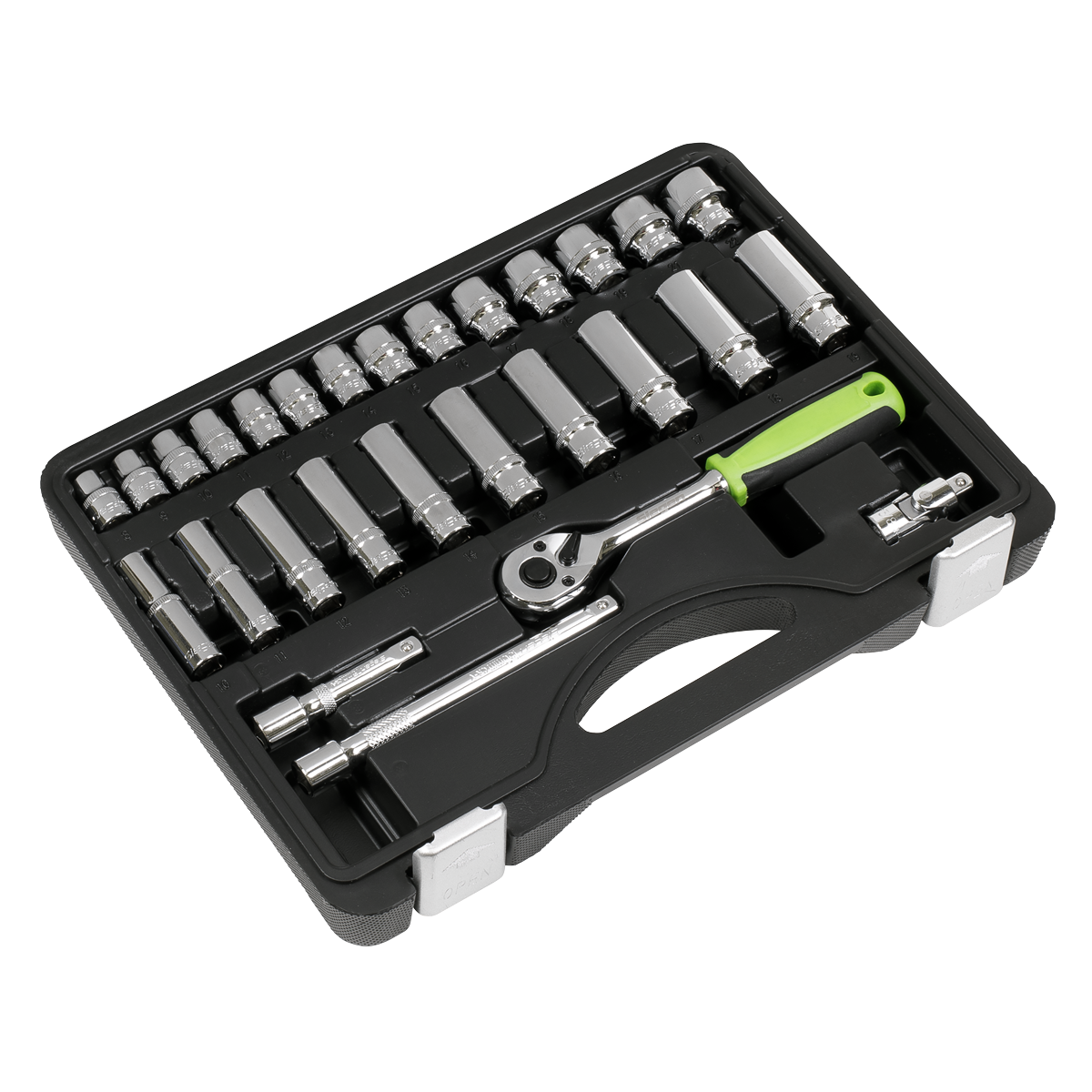 Siegen S01236 Socket Set 28pc 3/8"Sq Drive 6pt WallDrive® Metric Siegen