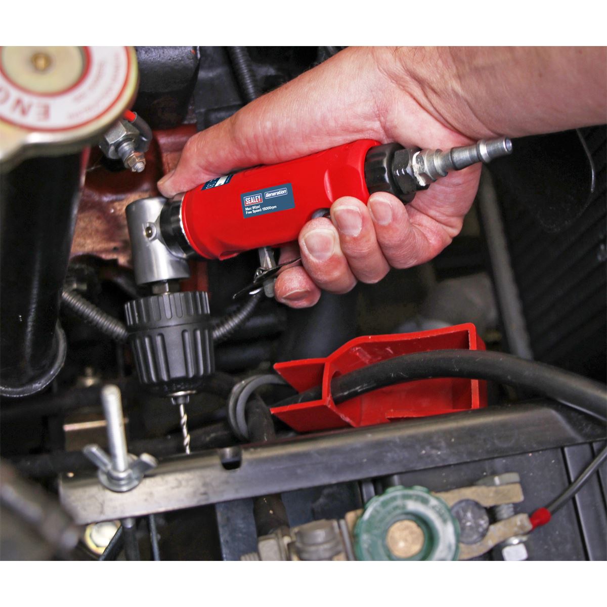 Sealey GSA231 Air Angle Drill with Ø10mm Keyless Chuck Sealey