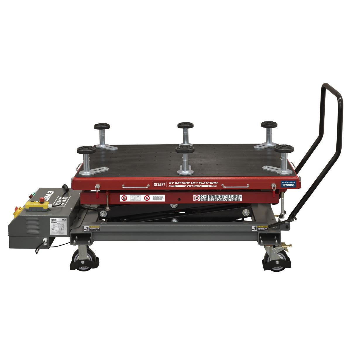 Sealey EVBT1200 High Lift EV Battery Lift/Hydraulic Platform Truck 1200kg Capacity Sealey