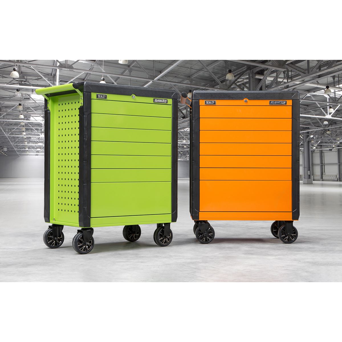 Sealey APPD7G Rollcab 7 Drawer Push-To-Open - Green Sealey