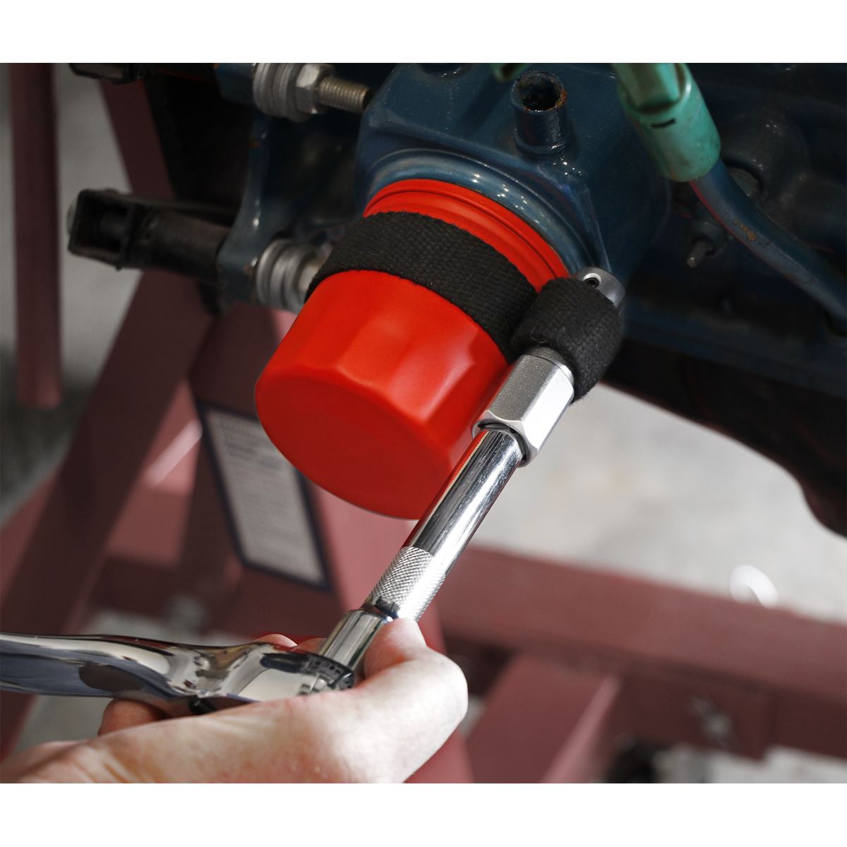 Sealey AK640 Oil Filter Strap Wrench 120mm Capacity 1/2"Sq Drive Sealey