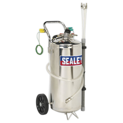 Sealey TP200S Air Operated Fuel Drainer 40L Stainless Steel Sealey