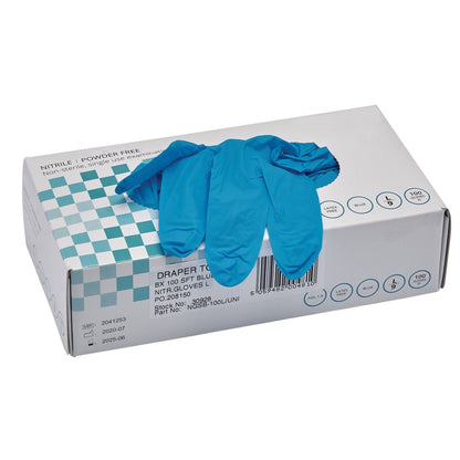 Draper 30928 Nitrile Gloves Large Blue Pack of 100 Draper