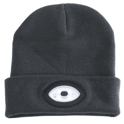 Draper 99522 Beanie Hat with Rechargeable Torch One Size 1W 100 Lumens Grey Draper