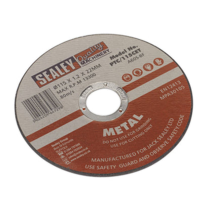 Sealey PTC11510CET Cutting Disc Ø115 x 1.2mm Ø22mm Bore Pack of 10 Sealey