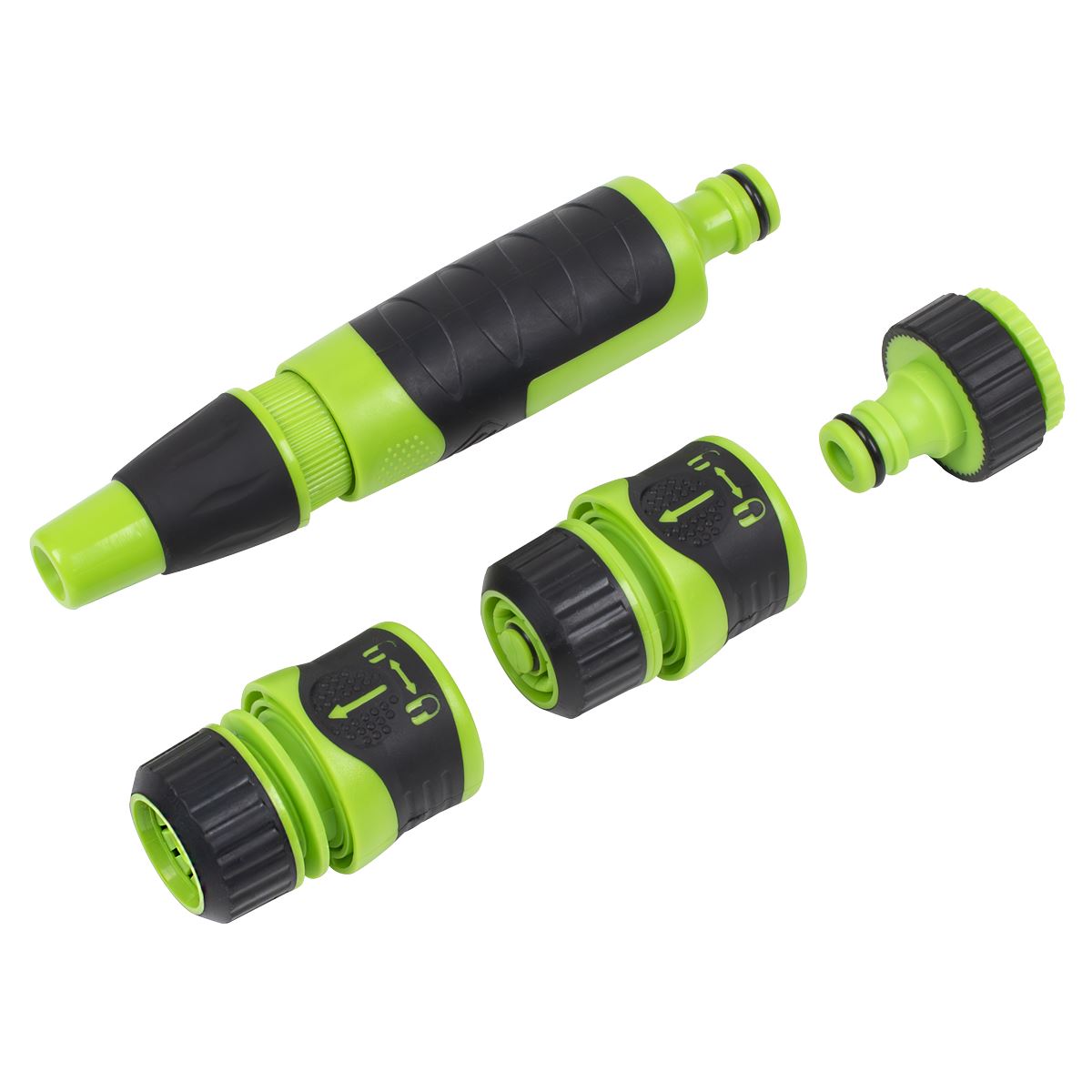 Sealey JS9611 Deluxe Hose Nozzle & Connector Set 4pc Sealey
