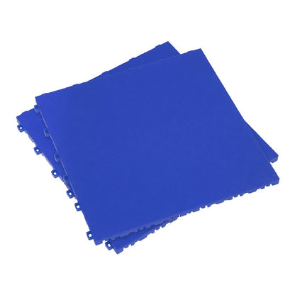 Sealey FT3BL Polypropylene Floor Tile 400 x 400mm - Blue Treadplate - Pack of 9 Sealey
