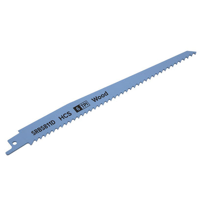 Sealey SRBS811D Reciprocating Saw Blade Clean Wood 200mm 6tpi - Pack of 5 Sealey