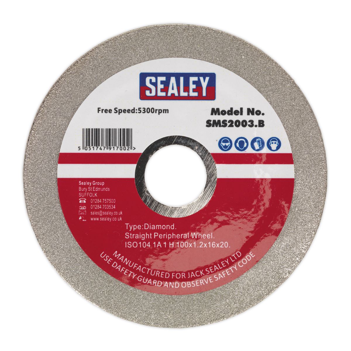 Sealey SMS2003.B Grinding Disc Diamond Coated 100mm for SMS2003 Sealey