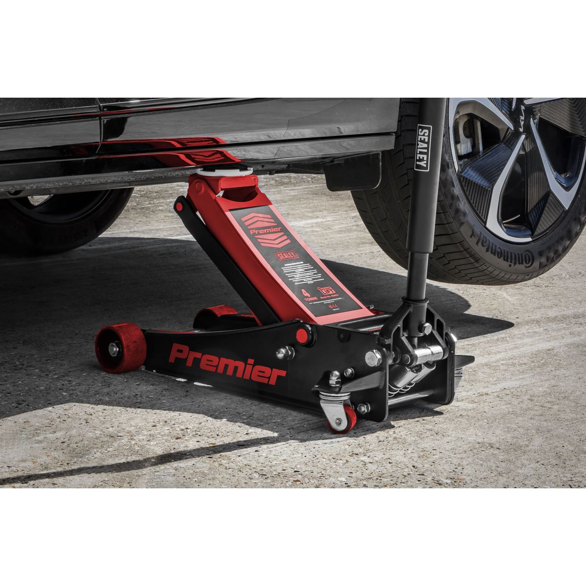 Sealey 4040AR Premier Low Profile Trolley Jack with Rocket Lift 4 Tonne - Red Sealey