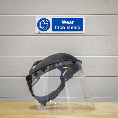 Sealey SS55P1 Mandatory Safety Sign - Wear Face Shield - Rigid Plastic Sealey