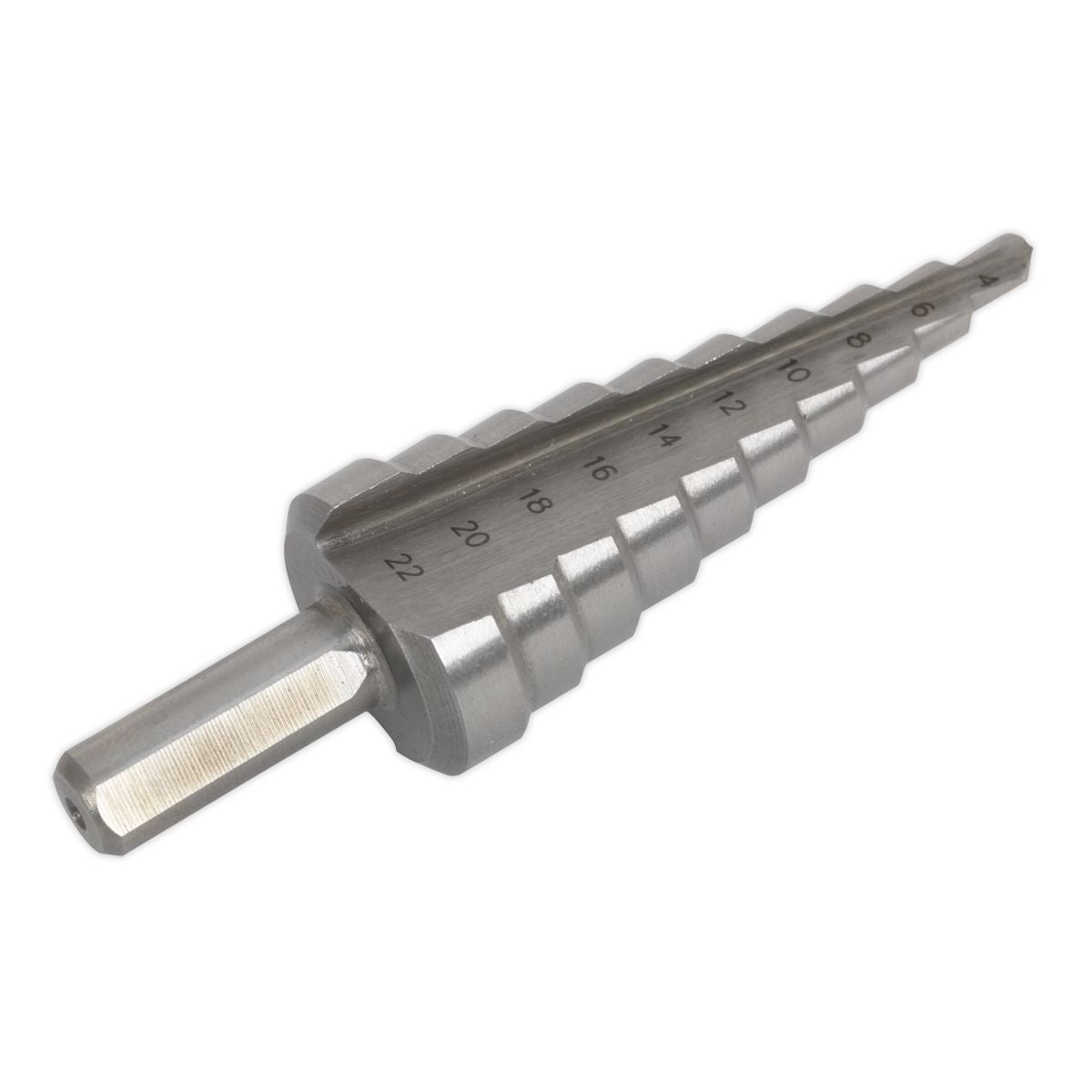 Sealey AK4722 HSS M2 Step Drill Bit 4-22mm Double Flute Sealey