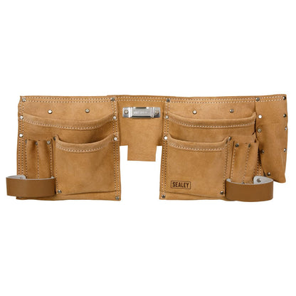 Sealey STBL01 Double Pouch Leather Tool Belt Sealey