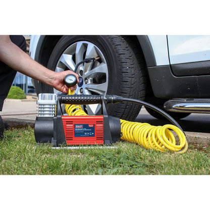 Sealey MAC06 Tyre Inflator/Mini Air Compressor 12V Heavy-Duty Sealey