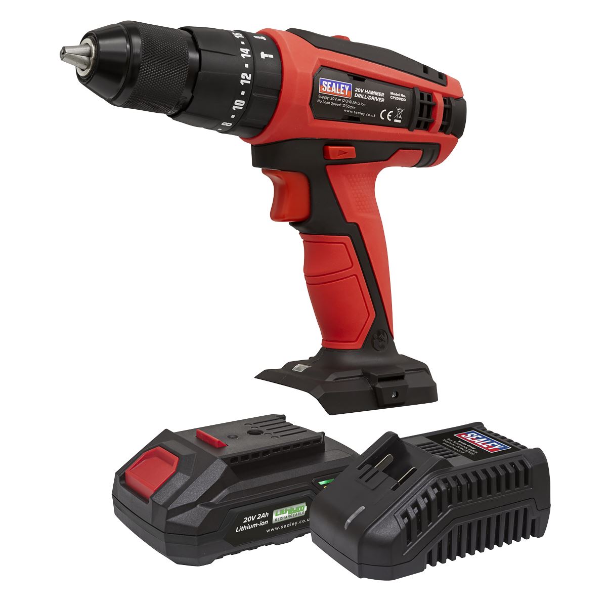 Sealey CP20VDDKIT1 Combi Drill/Driver Kit Ø13mm 20V 2Ah SV20 Series Lithium-ion Sealey