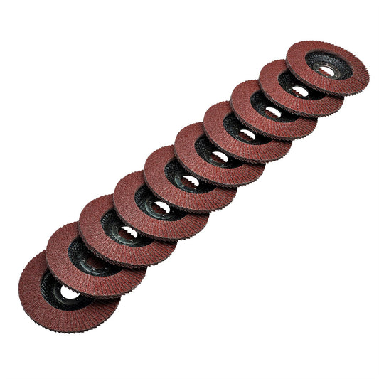 Draper 82961 Aluminium Oxide Flap Discs 115 x 22.23mm 40 Grit Pack of 10 Draper