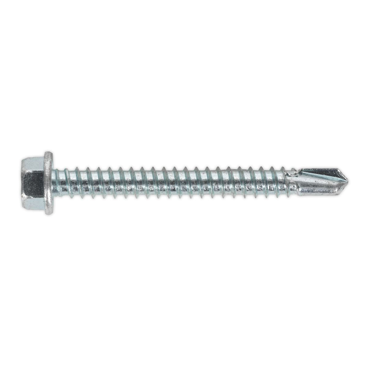 Sealey SDHX5550 Self-Drilling Screw 5.5 x 50mm Hex Head Zinc Pack of 100 Sealey