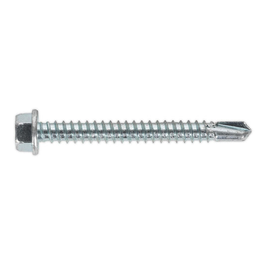 Sealey SDHX5550 Self-Drilling Screw 5.5 x 50mm Hex Head Zinc Pack of 100 Sealey