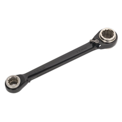 Sealey AK7979 Ratchet Ring Spanner 4-in-1 Reversible Metric Sealey