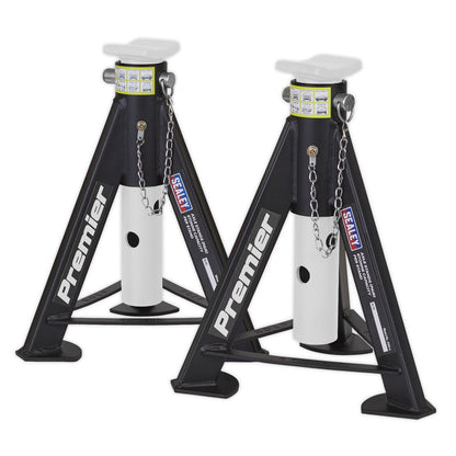 Sealey AS6 Premier Axle Stands (Pair) 6 Tonne Capacity per Stand - White Sealey